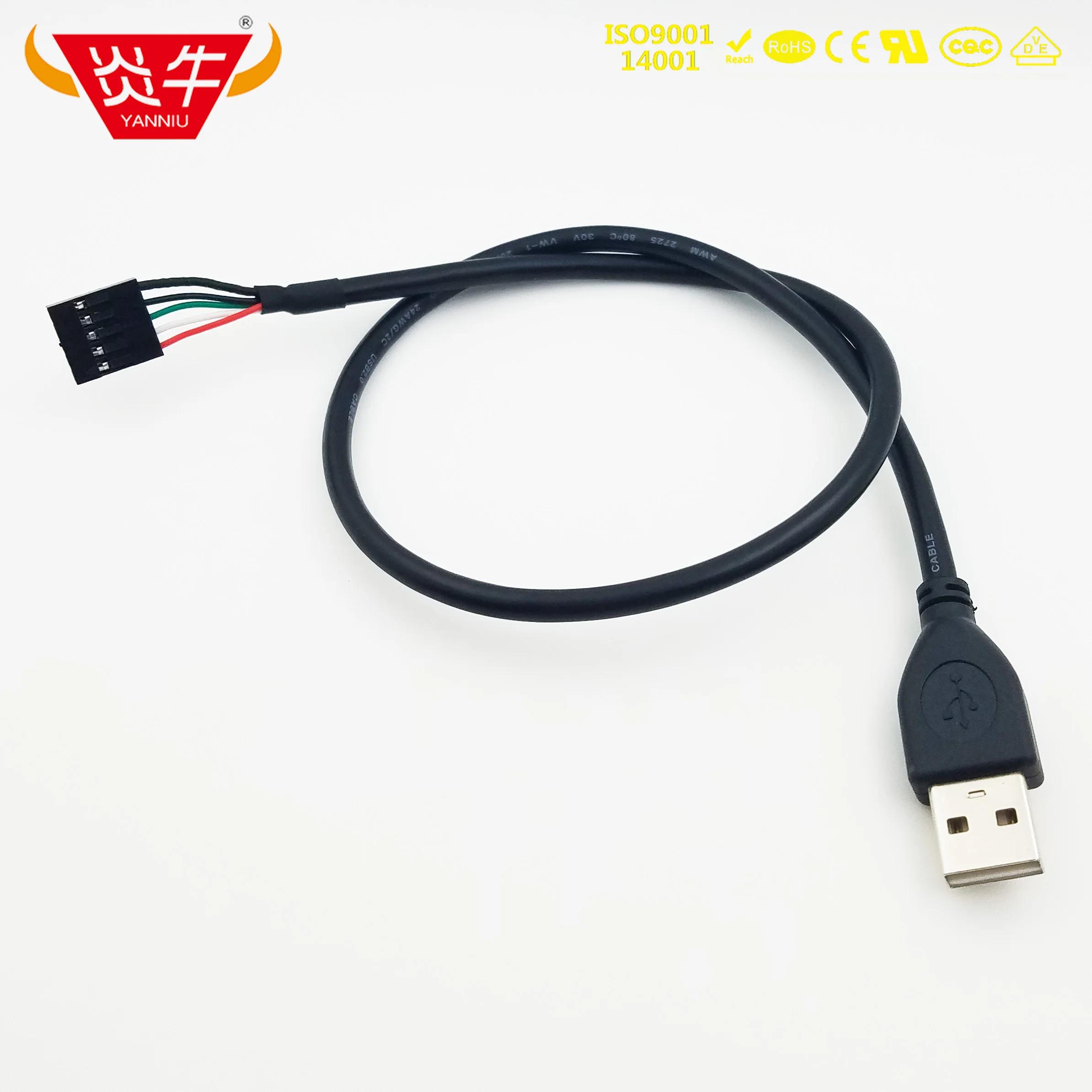 50Pcs   5  USB 2.0 Ȯ  DuPont 2.54 ͹̳ 5Pin USB  ̾ YANNIU OEM  ̺  .